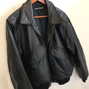 Vintage Mirage Leather Bomber Jacket